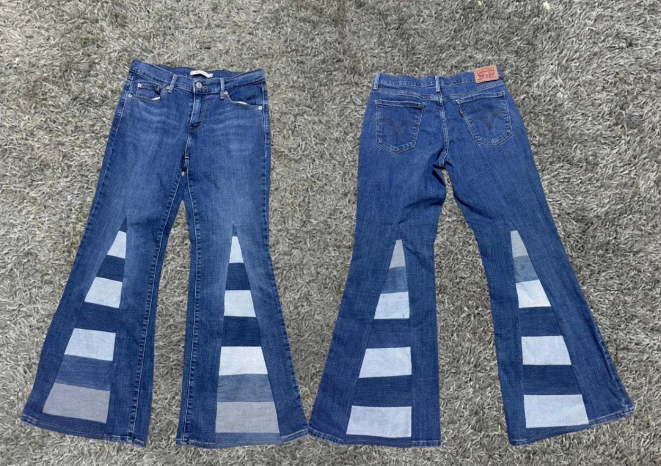 Reworked Levi’s Two-Tone Flare Jeans (MADE TO ORDER)