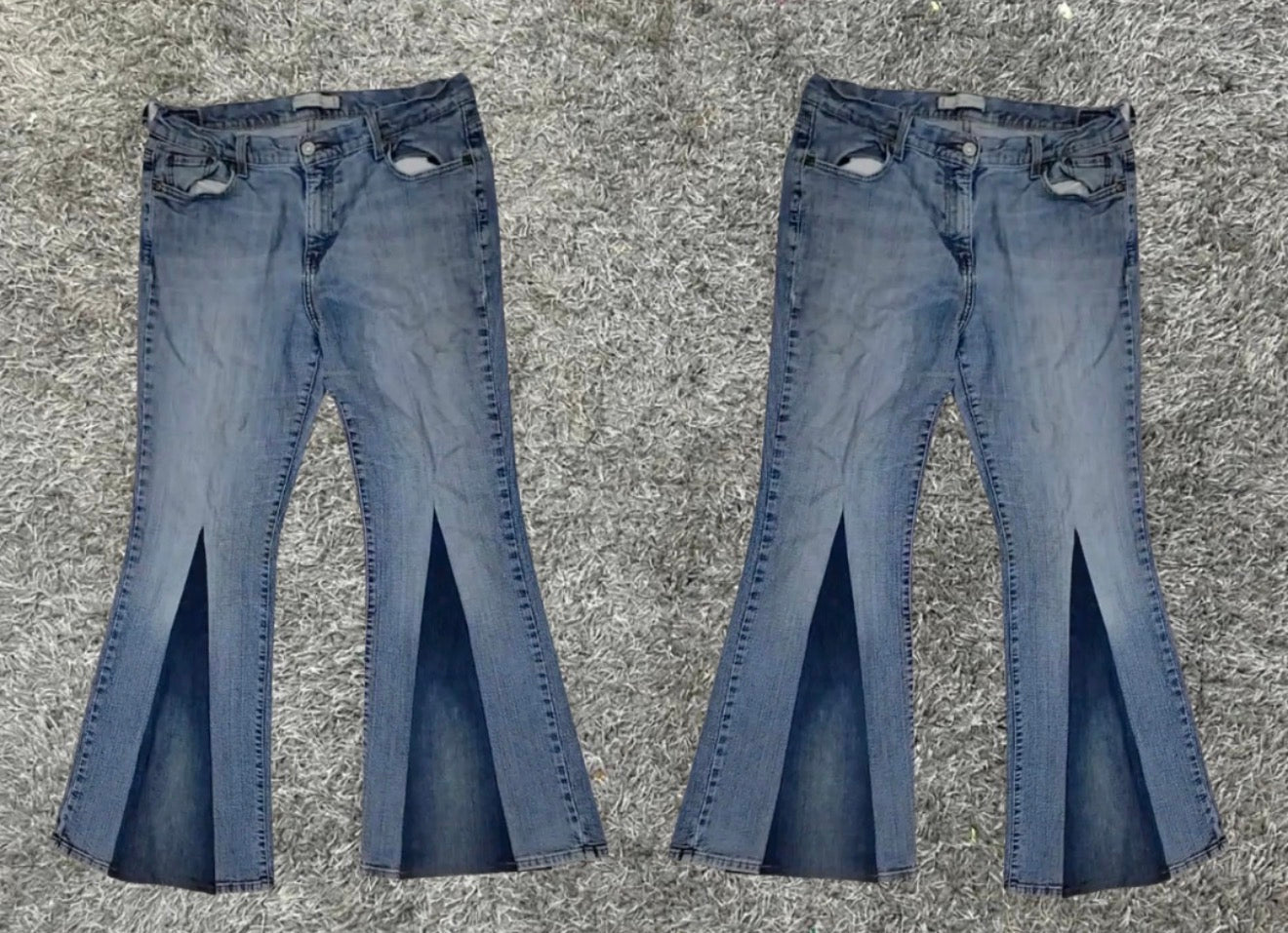 Reworked Levi’s Two-Tone Flare Jeans (MADE TO ORDER)