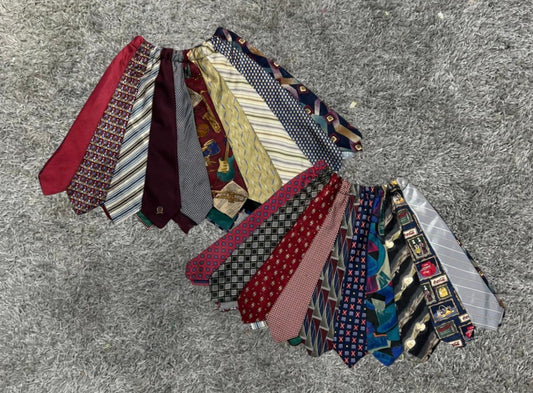 Upcycled Neck-Tie Mini Skirt Collection