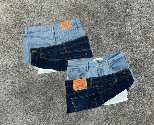 Upcycled Levis Belted Mini Skirt Collection