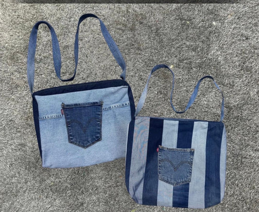 Upcycled Denim Bags Collection – Patchwork, Pocket Detail, Tote & Shoulder Bags (MADE TO ORDER)
