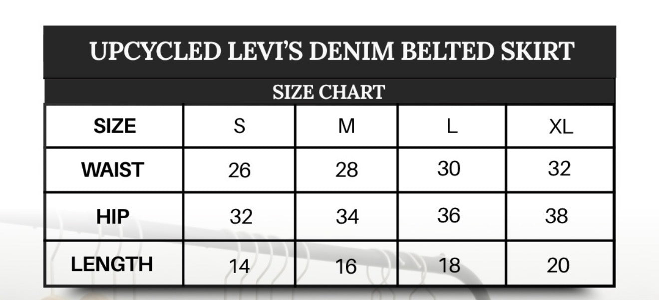 Upcycled Levis Belted Mini Skirt Collection