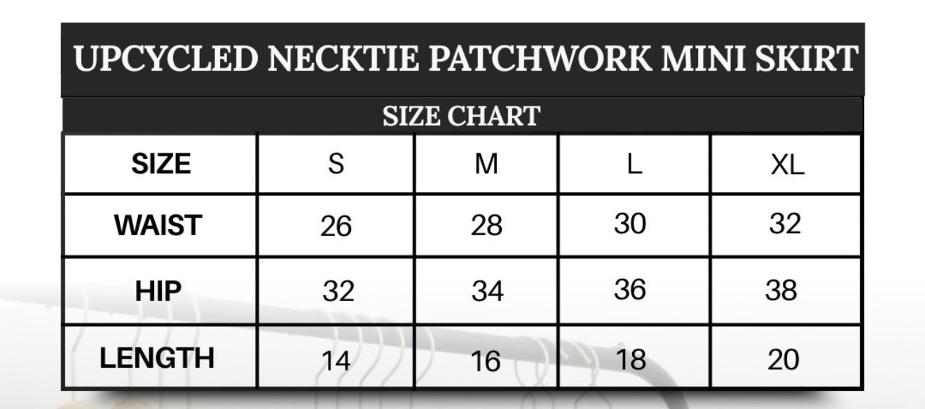 Upcycled Neck-Tie Mini Skirt Collection