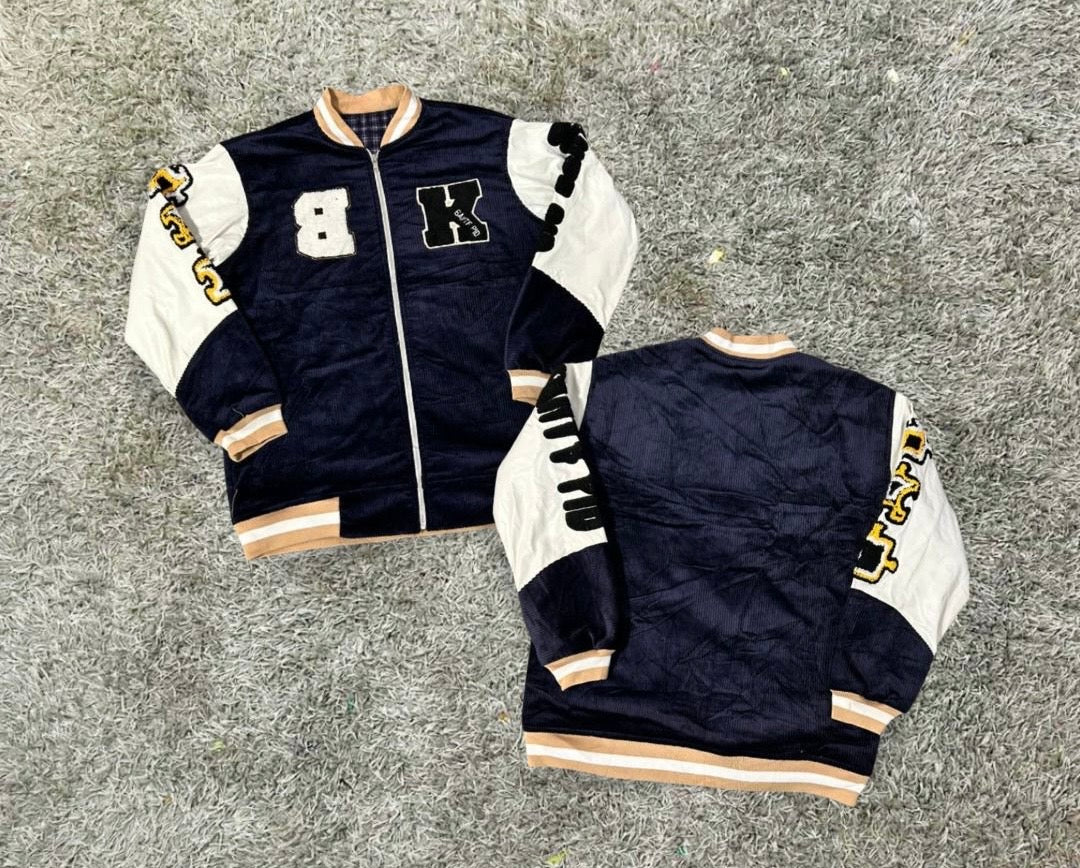 Varsity Style Patch Bomber Jacket